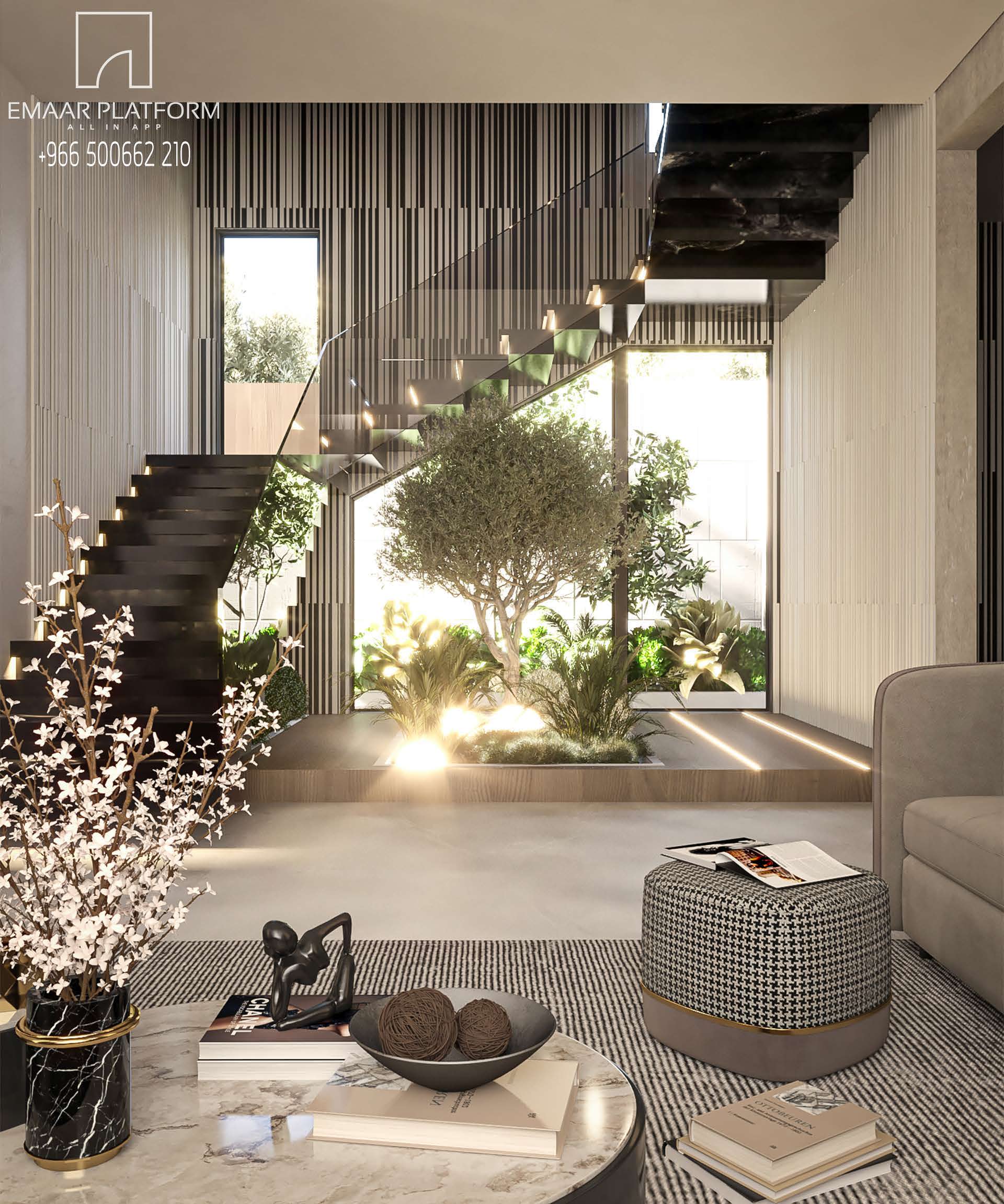 تصميم وتنفيذ وتوزيع الديكورات الداخلية للفنادق والمساكن والشقق